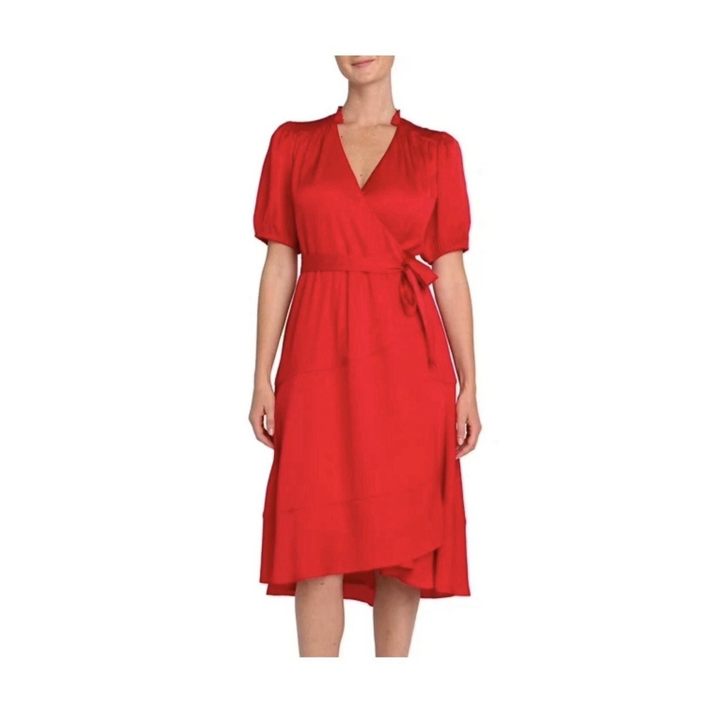 NWT Draper James Women's Wrap Midi Dress Size 2X Red